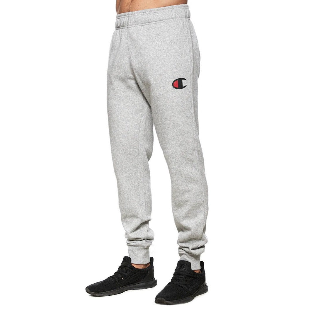 Champion Men's C Logo Cuff Trackpants / Tracksuit Pants - Oxford Heather