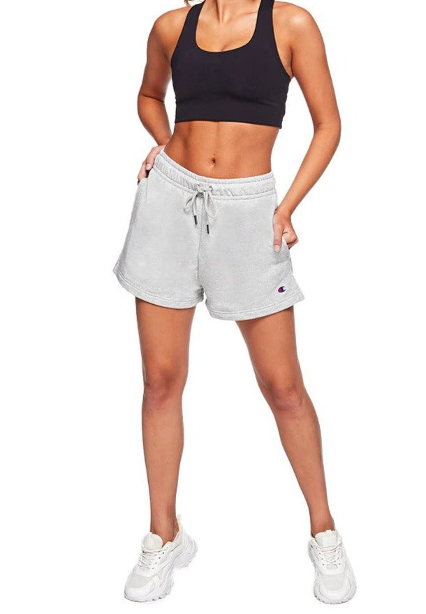 Champion Women's French Terry C Logo Shorts - Oxford Heather