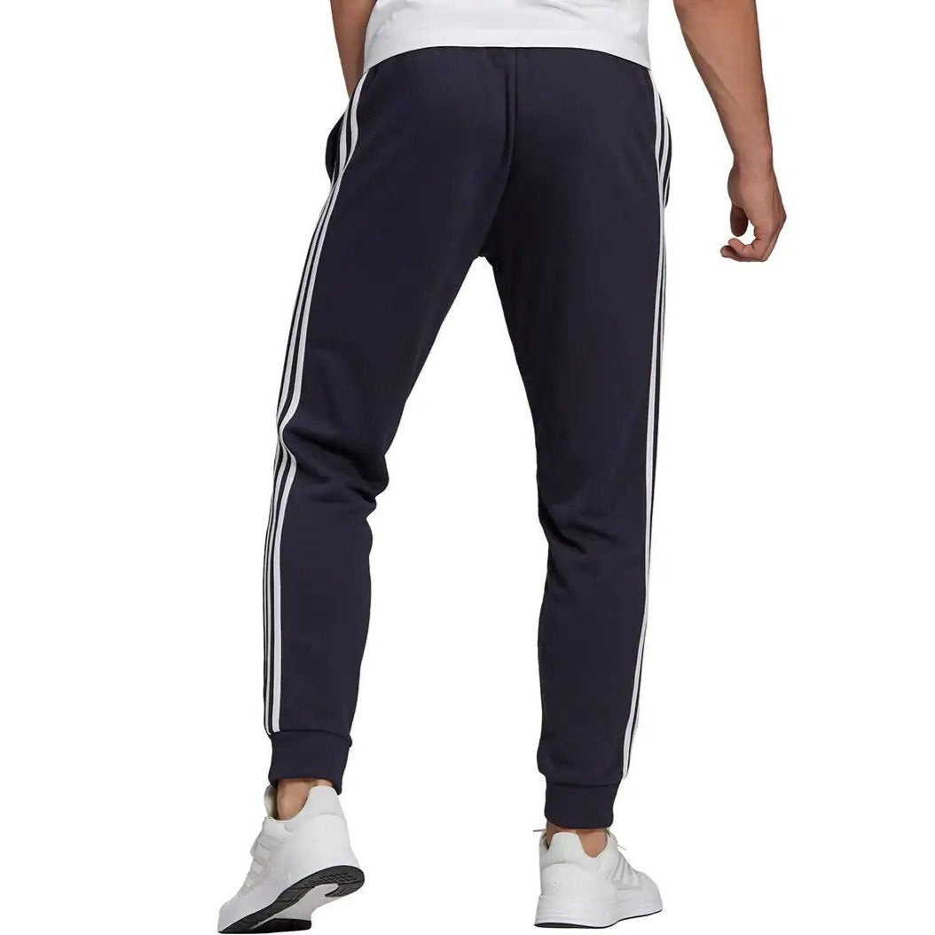 Adidas Men's Essentials French Terry Tapered Cuff 3-Stripes Pants - Legend Ink/White