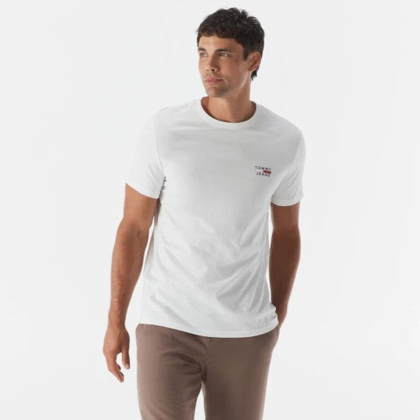 Tommy Jeans Men's Chest Logo Tee / T-Shirt / Tshirt - Fresh White