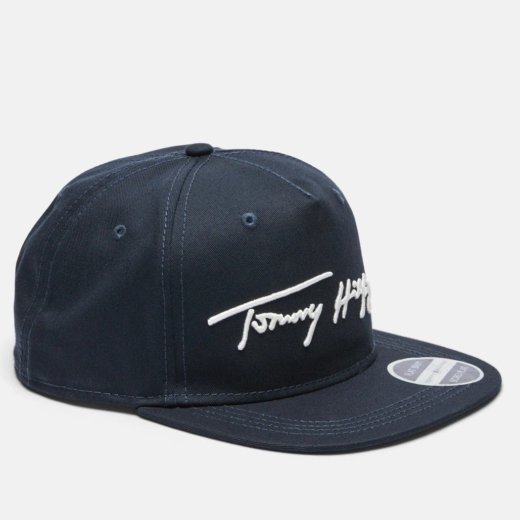 Tommy Hilfiger Signature Flat Brim Cap - Sky Captain