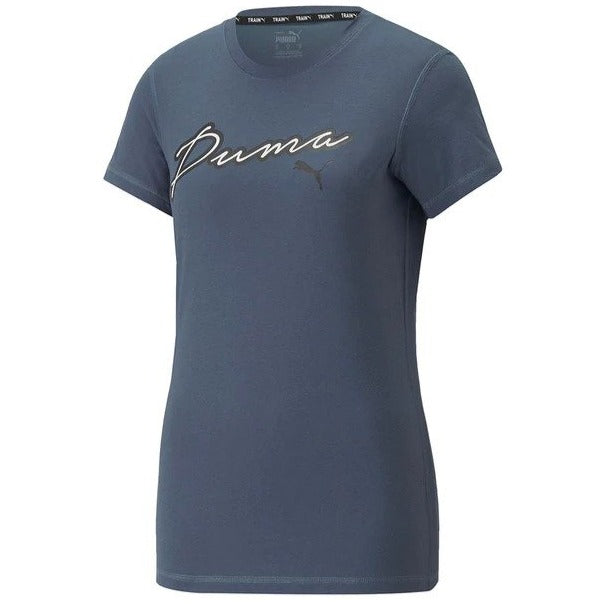 Puma Women's Script Tee / T-Shirt / Tshirt - Evening Sky
