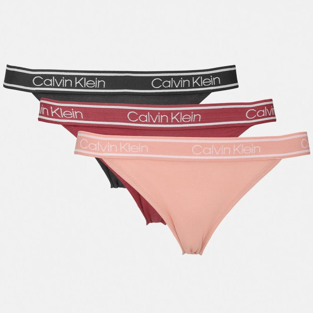 Calvin Klein Women's The Ultimate Comfort Bamboo Bikini Briefs 3-Pack - Grey/Peach/Raspberry Bliss