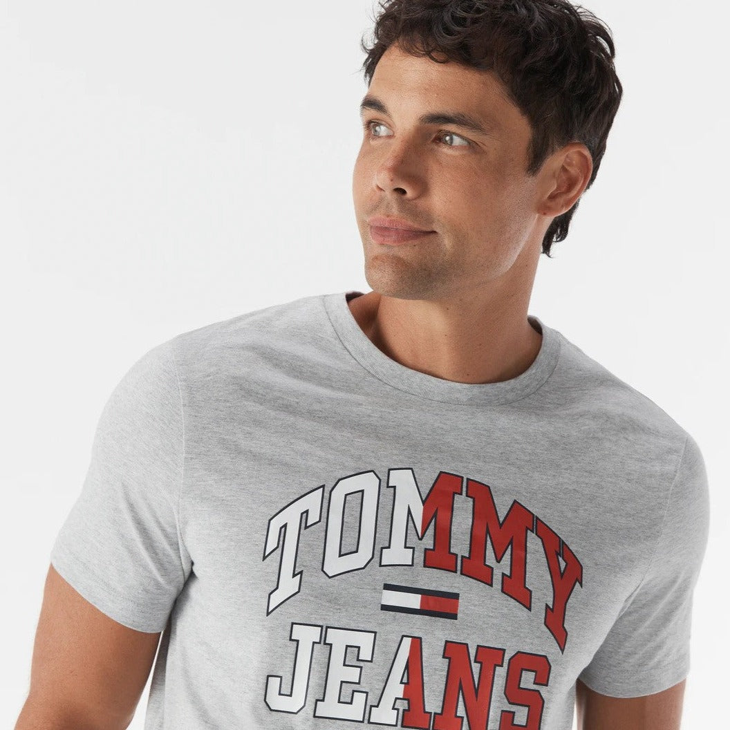 Tommy Jeans Men's Entry Collegiate Tee / T-Shirt / Tshirt - Mid Grey Heather
