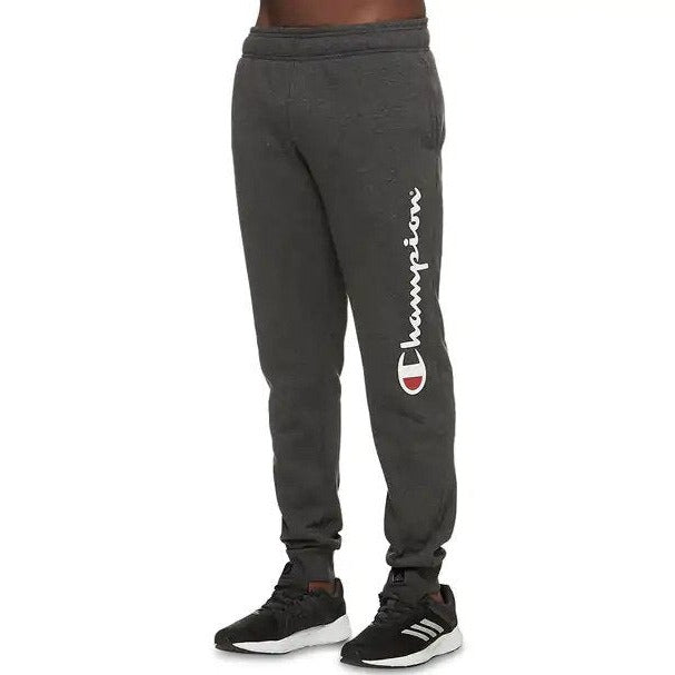 Champion Men's Script Cuff Track Pants / Tracksuit Pants - Granite Heather