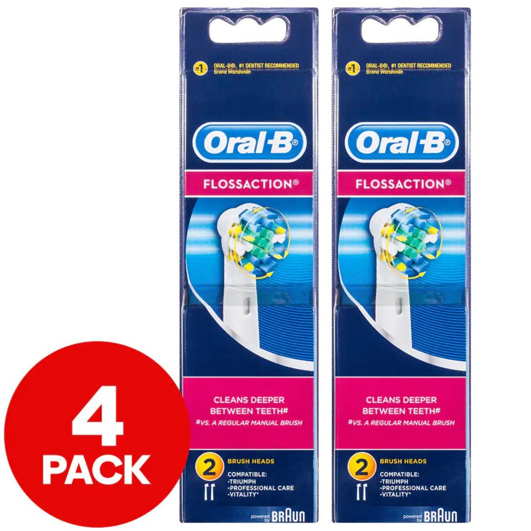 2 x Oral B Fit Floss Action Brush Heads 2pk