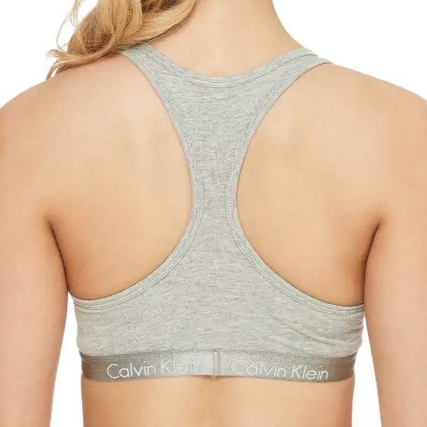 Calvin Klein Women's Motive Cotton Lightly Lined Bralette - Heather Grey