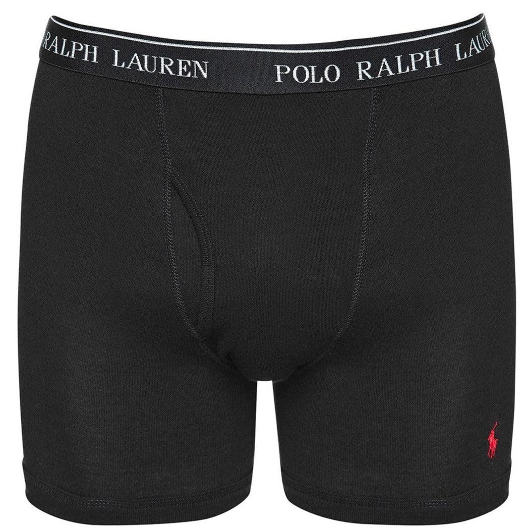 Polo Ralph Lauren Men's Classic Fit Boxer Briefs 3-Pack - Black/Red/Logo Print