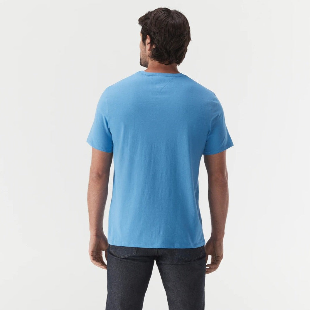 Tommy Hilfiger Men's Flag Stripe Tee / T-Shirt / Tshirt - Copenhagen Blue