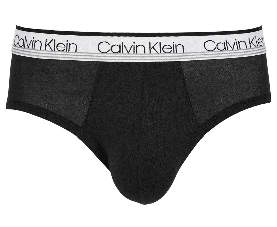 Calvin Klein Mens Variety Stretch Waistband Cotton Hip Briefs 3-Pack - Black