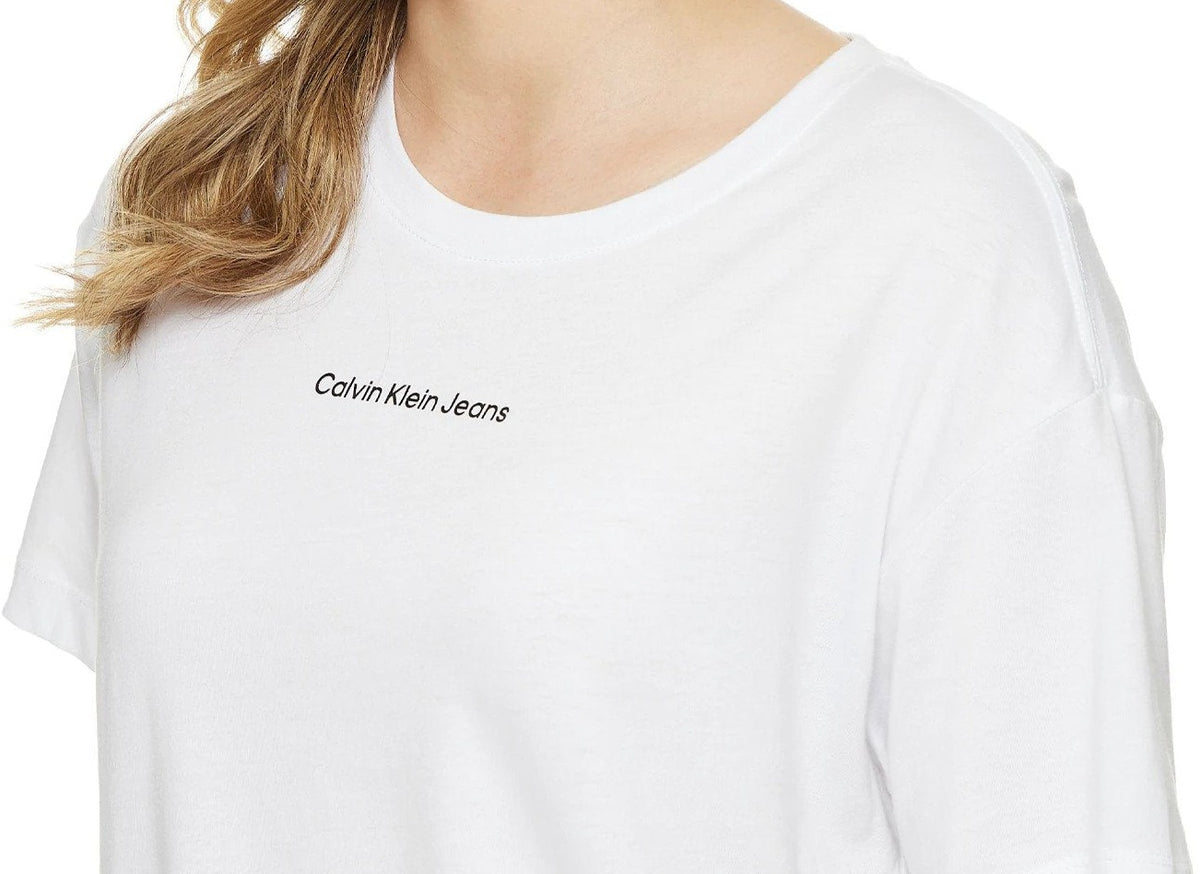 Calvin Klein Jeans Women's Master Jeans Boyfriend Tee / T-Shirt / Tshirt - White