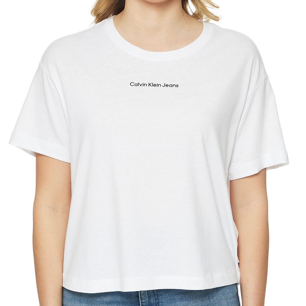 Calvin Klein Jeans Women's Master Jeans Boyfriend Tee / T-Shirt / Tshirt - White