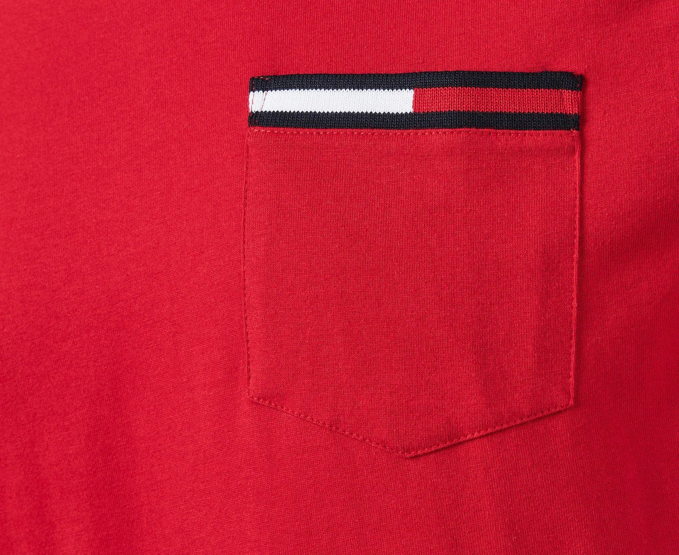 Tommy Hilfiger Men's Icon Short Sleeve Pocket Tee / T-Shirt / Tshirt - Primary Red