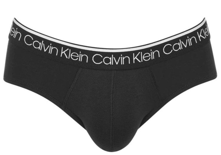 Calvin Klein Mens Cotton Stretch Hip Briefs 3-Pack - Black