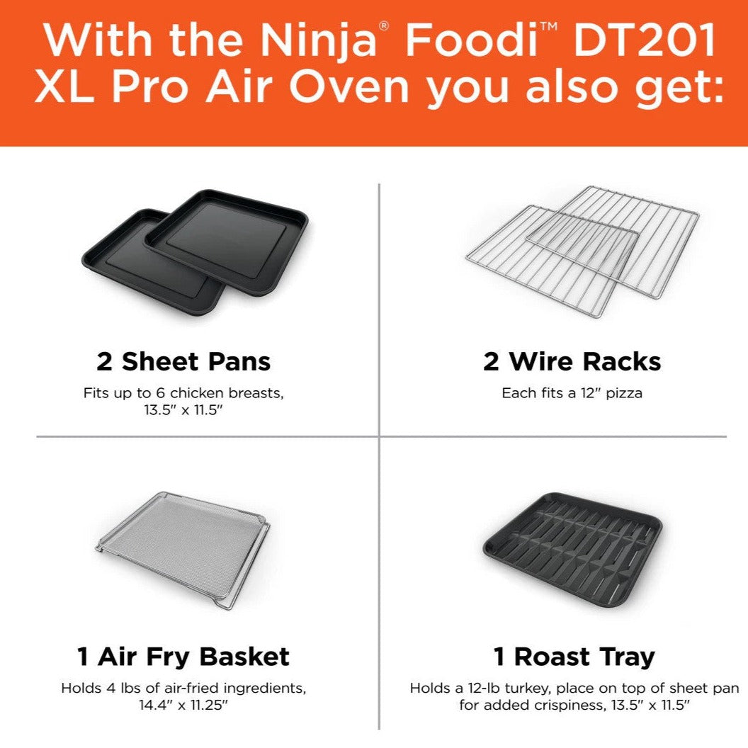 Ninja Foodi XL Air Fry Oven - Black/Silver DT200