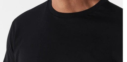 Calvin Klein Men's Textured Monogram Long Sleeve Crew Neck Tee / T-Shirt / Tshirt - Black Beauty