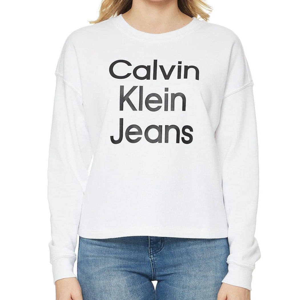 Calvin Klein Jeans Women's Master Jeans Pullover Jumper - White