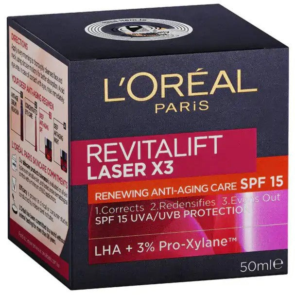 L'Oréal Paris Revitalift Laser X3 SPF15 Renewing Anti-Ageing Cream 50mL