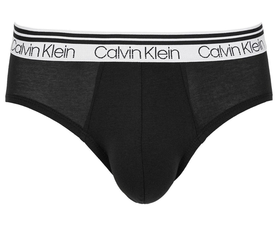Calvin Klein Mens Variety Stretch Waistband Cotton Hip Briefs 3-Pack - Black