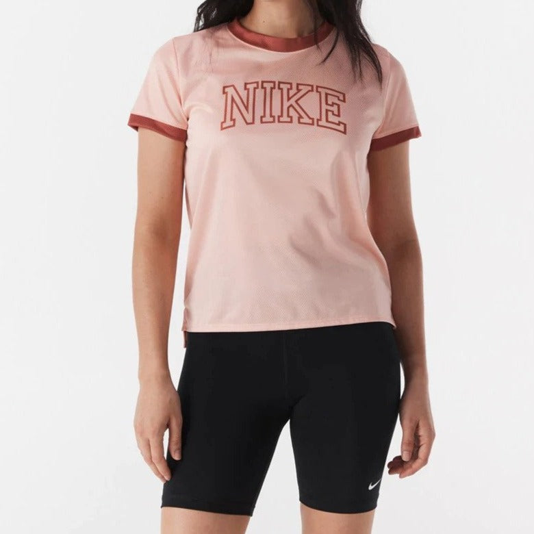 Nike Women's Dri-FIT Swoosh Run Short Sleeve Tee / T-Shirt / Tshirt - Rust/Canyon