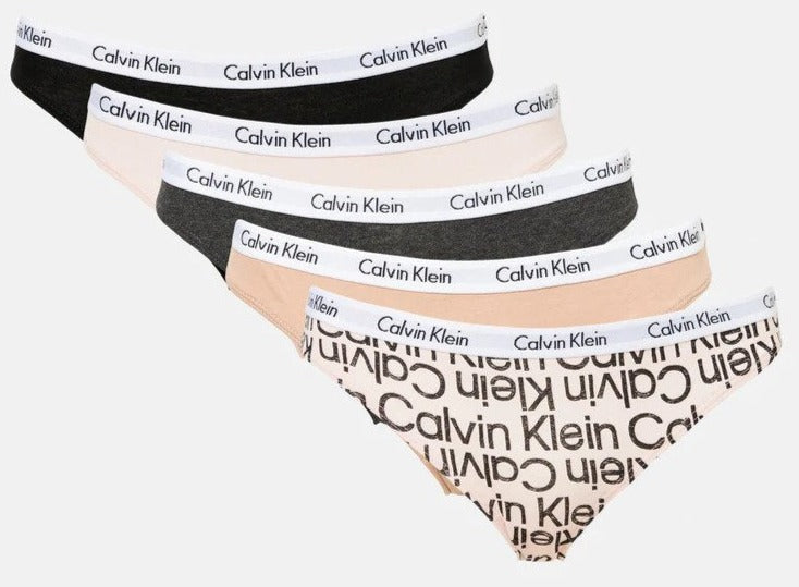 Calvin Klein Women's Carousel Bikini Briefs 5-Pack - Black/Cedar/Nymph's Thigh/Charcoal Heather/Sketchbook