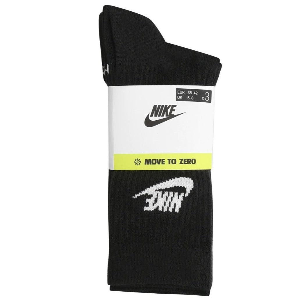 Nike Sportswear Unisex Everyday Essential Crew Socks 3-Pack - Black/White