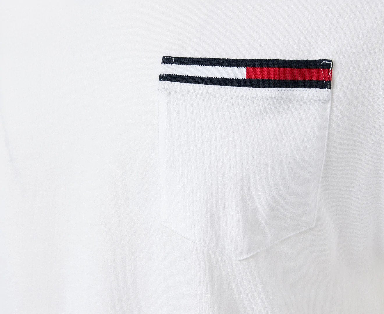 Tommy Hilfiger Men's Icon Short Sleeve Pocket Tee / T-Shirt / Tshirt - Fresh White