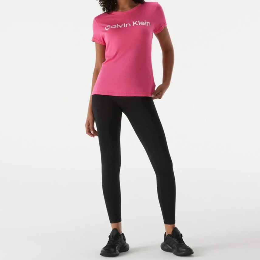 Calvin Klein Performance Women's Logo Short Sleeve Crewneck Tee / T-Shirt / Tshirt - Hot Magenta