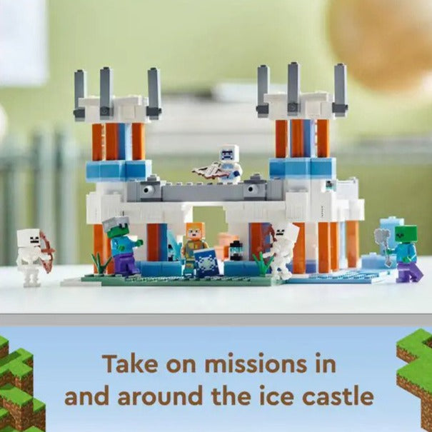 Lego Minecraft The Ice Castle Building Kit Fun Space Playset, Skeleton Gaming Toy For Kids Aged 8+ 21186