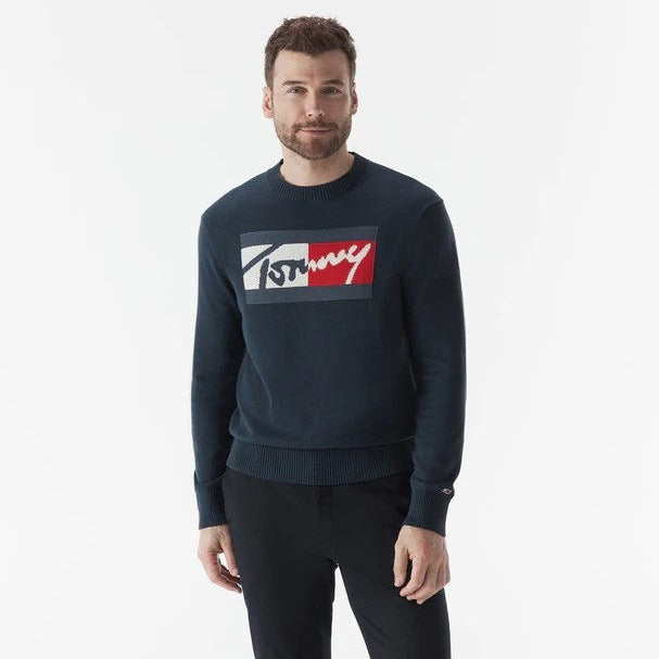 Tommy Jeans Men's Branded Sweater - Cobalt Sapphire