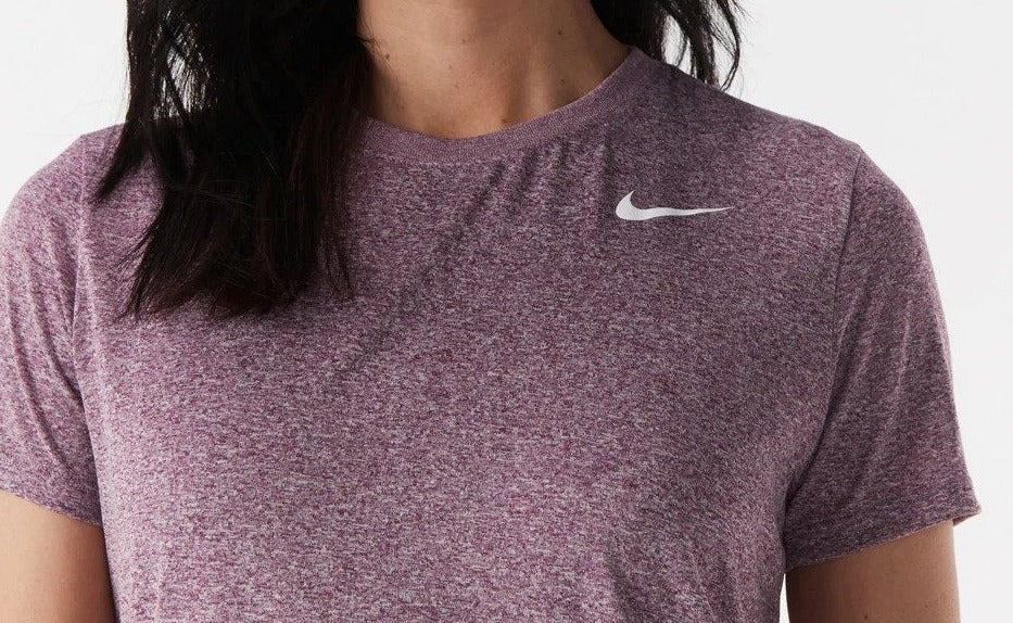 Nike Women's Dri-FIT Tee / T-Shirt / Tshirt - Viotech/Pure Heather/White