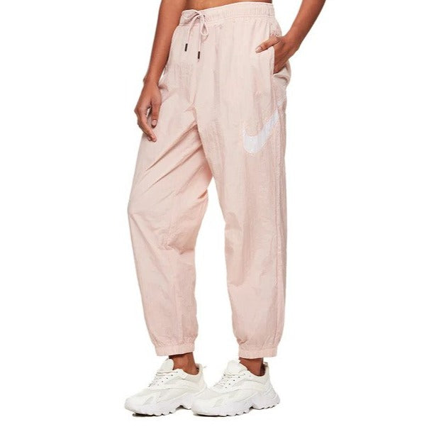 Nike Sportswear Women's Essential Woven Mid-Rise Pants / Tracksuit Pants - Pink/Oxford White