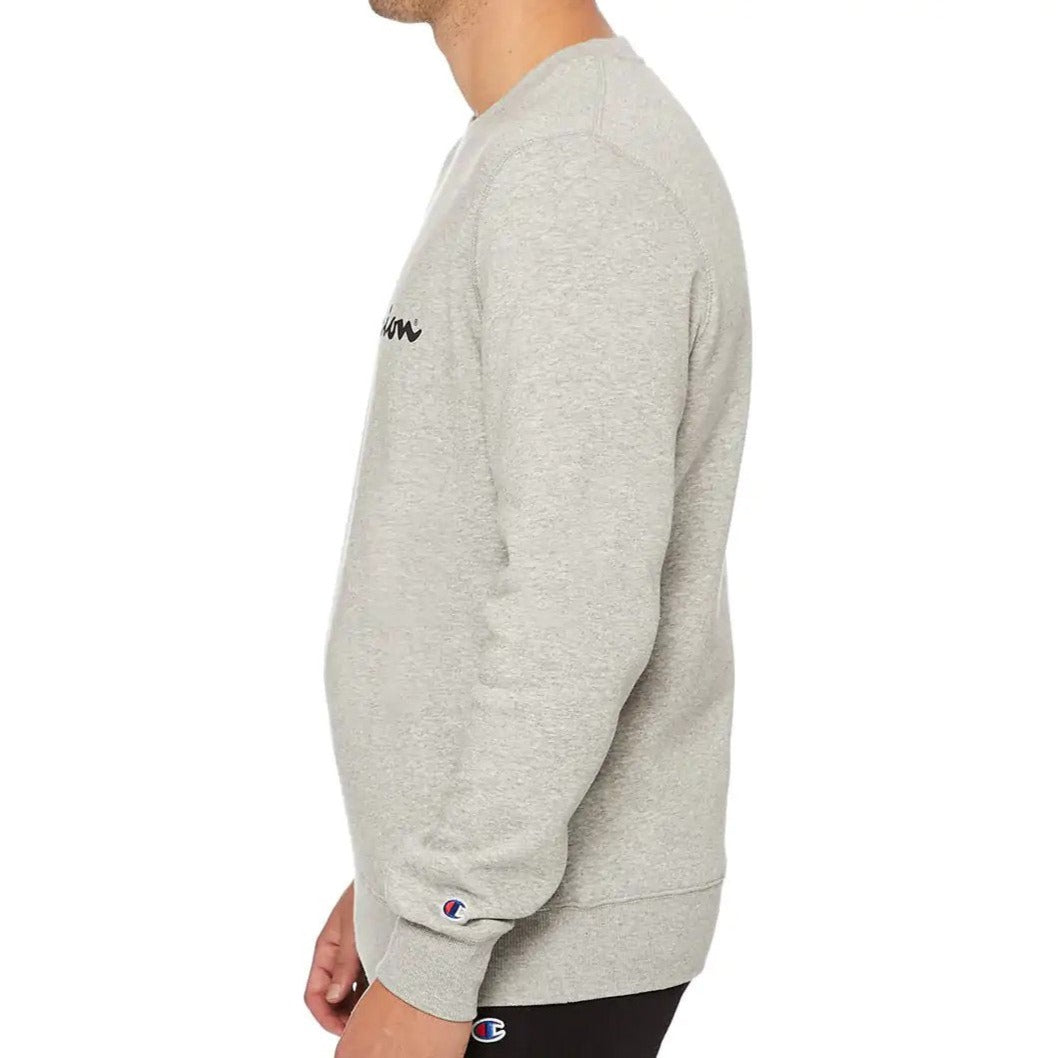 Champion Men's Script Crew Sweatshirt - Oxford Heather