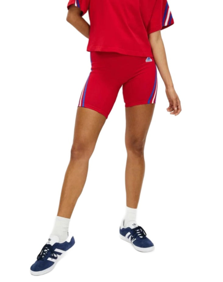 Adidas Sportswear Womens Future Icons 3-Stripes Biker Shorts - Better Scarlet