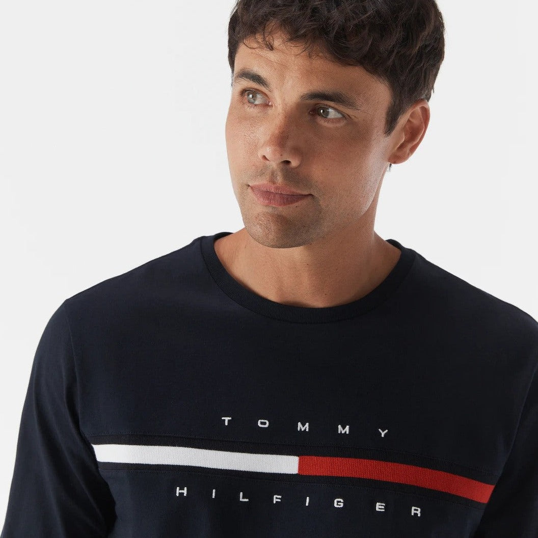 Tommy Hilfiger Men's Tino Long Sleeve Tee / T-Shirt / Tshirt - Desert Sky