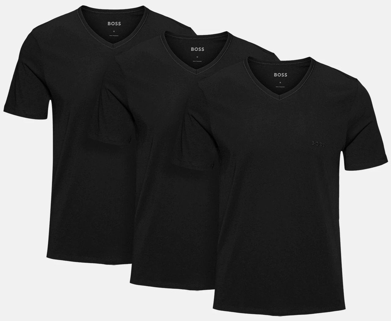 Hugo Boss Men's Classic V-Neck Tee / T-Shirt / Tshirt 3-Pack - Black