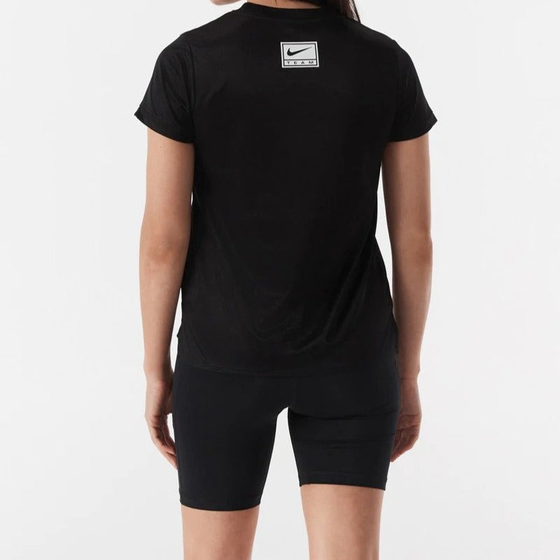 Nike Women's Dri-FIT Swoosh Run Short Sleeve Tee / T-Shirt / Tshirt - Black/White