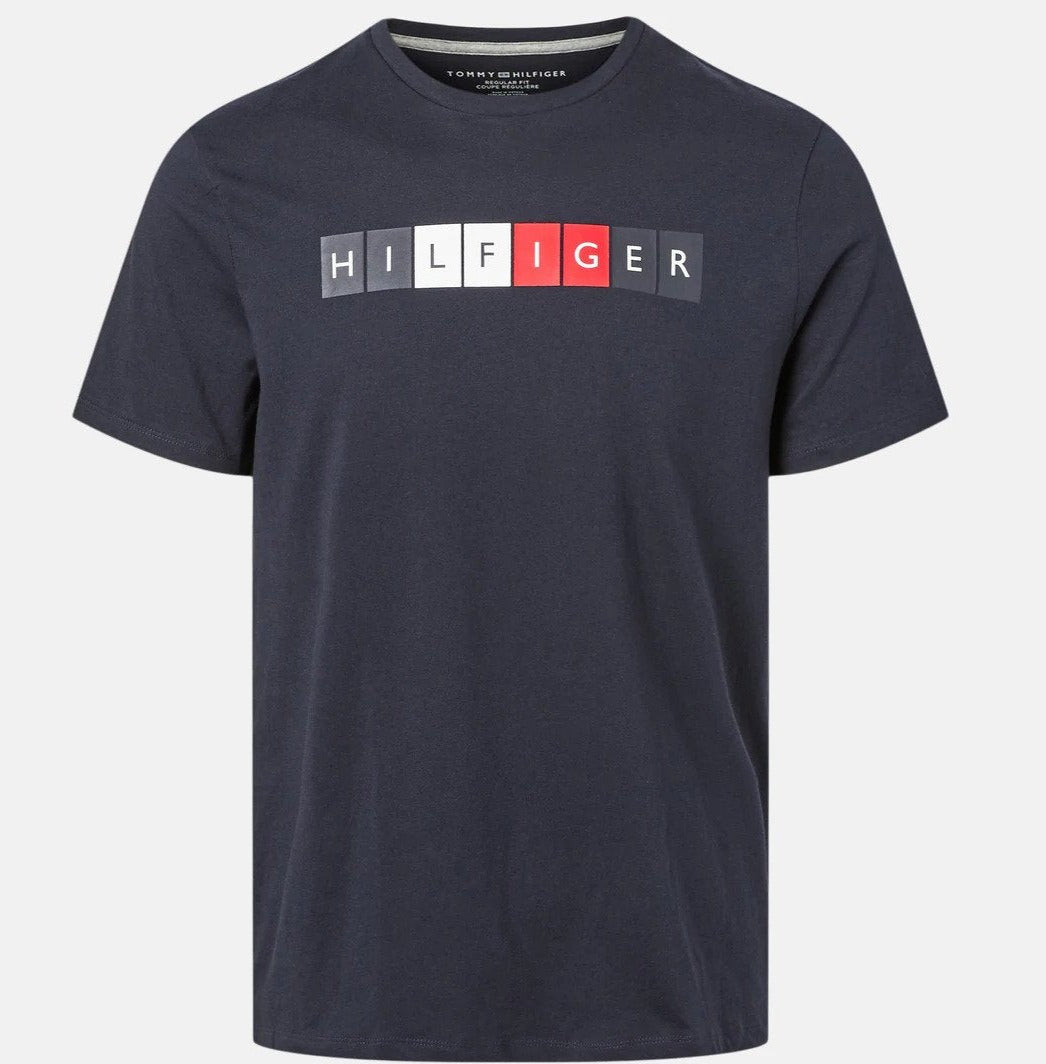 Tommy Hilfiger Men's RWB Corp Logo Tee / T-Shirt / Tshirt - Desert Sky