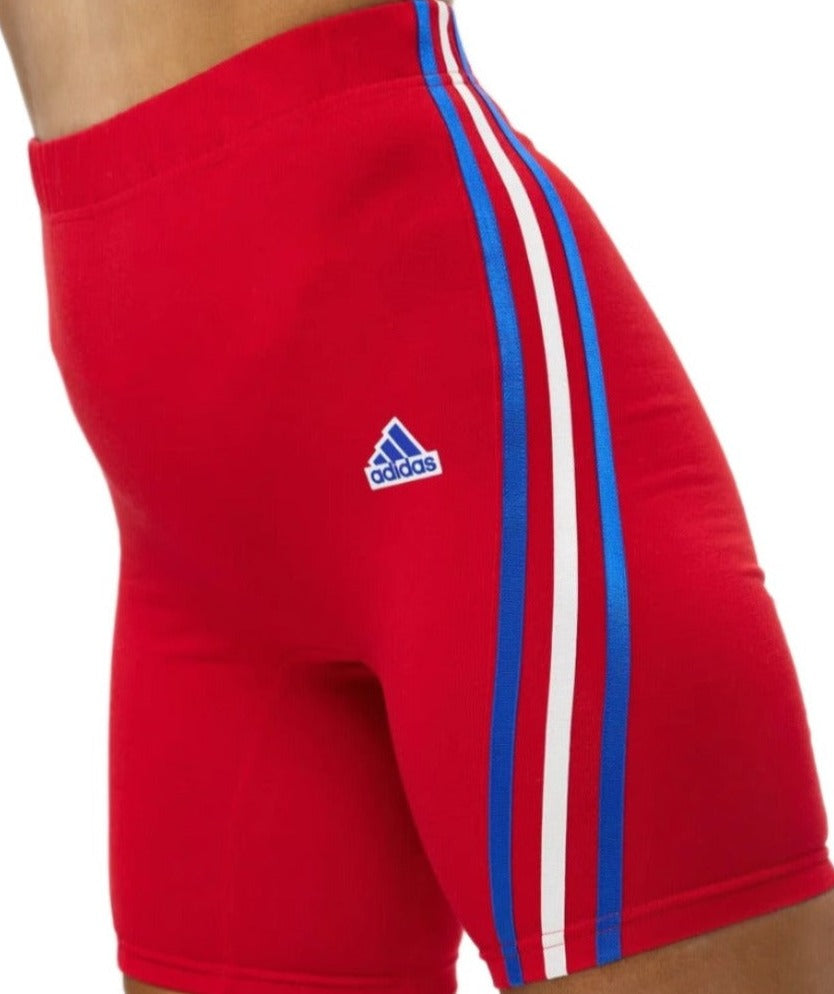Adidas Sportswear Womens Future Icons 3-Stripes Biker Shorts - Better Scarlet