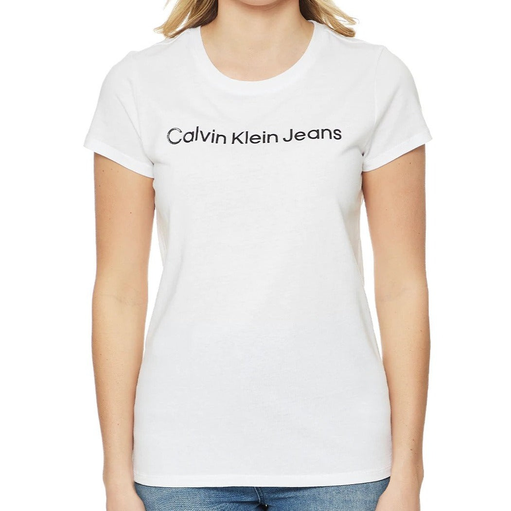 Calvin Klein Jeans Women's Master Jeans Logo Tee / T-Shirt / Tshirt - White