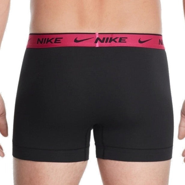Nike Mens Everyday Cotton Stretch Trunks 2-Pack - Black Fuchsia & Laser Orange