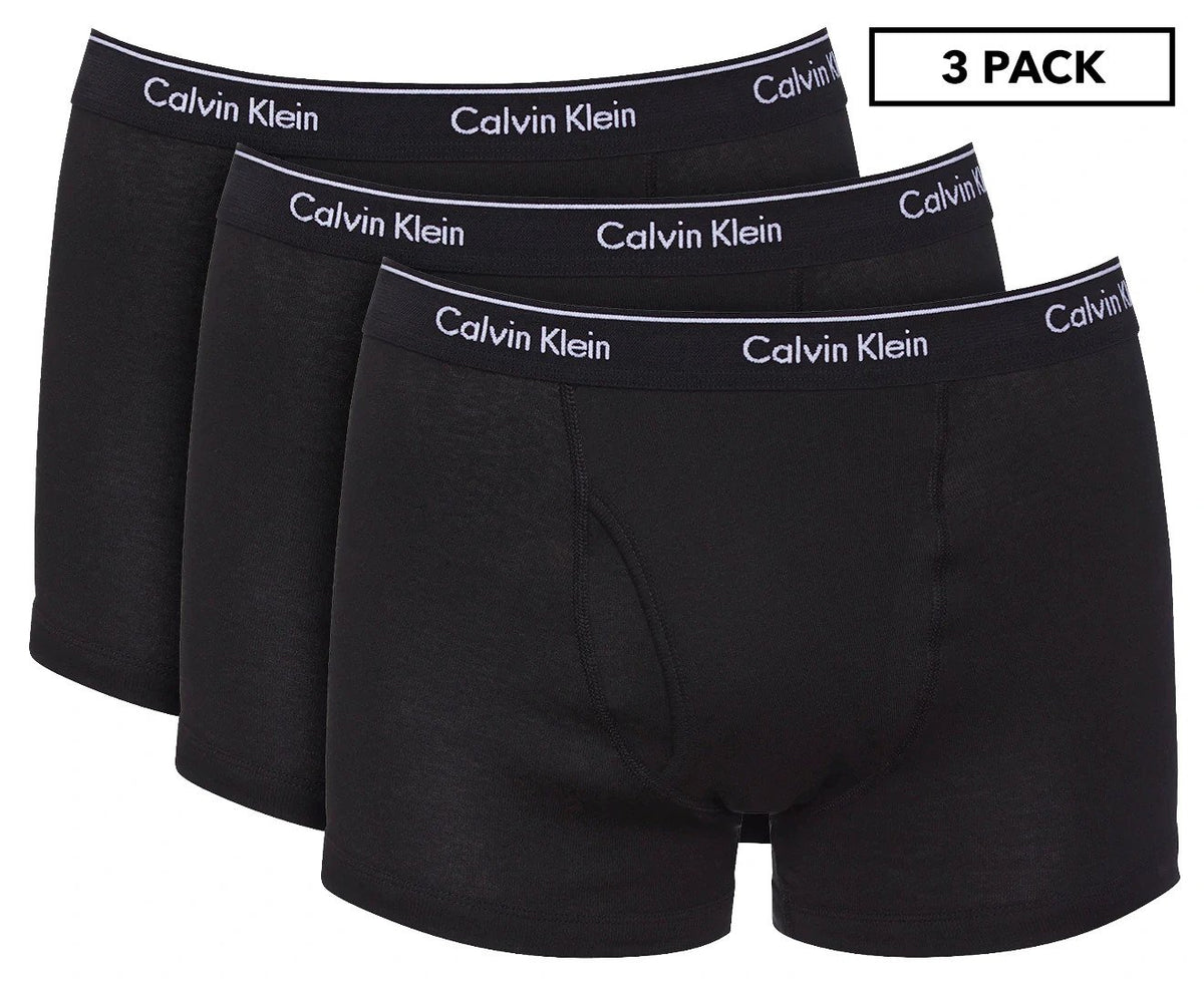 Calvin Klein Men's Classic Cotton Trunks 3-Pack - Black