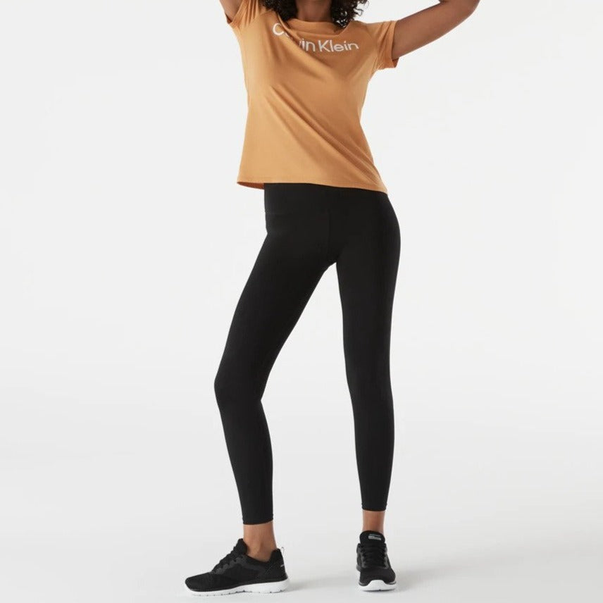 Calvin Klein Performance Women's Logo Short Sleeve Crewneck Tee / T-Shirt / Tshirt - Honeycomb
