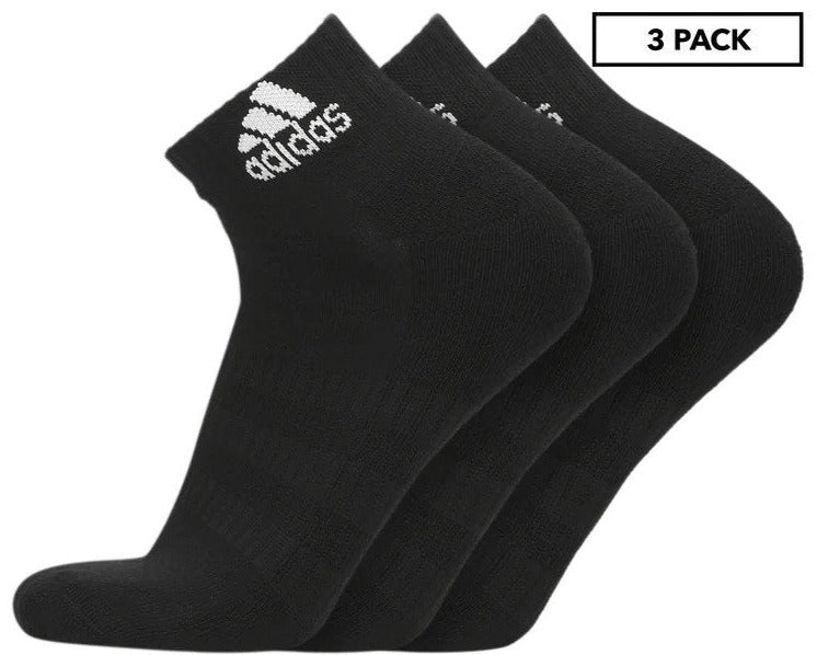 Adidas Men's Cushioned Ankle Socks 3Pack Black/White