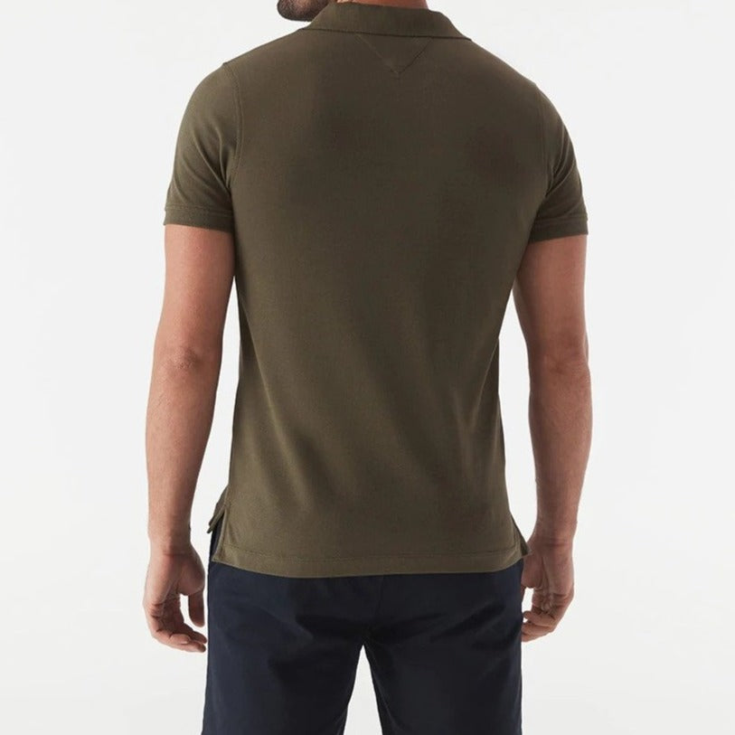 Tommy Hilfiger Men's Under Collar Slim Polo Shirt - Army Green