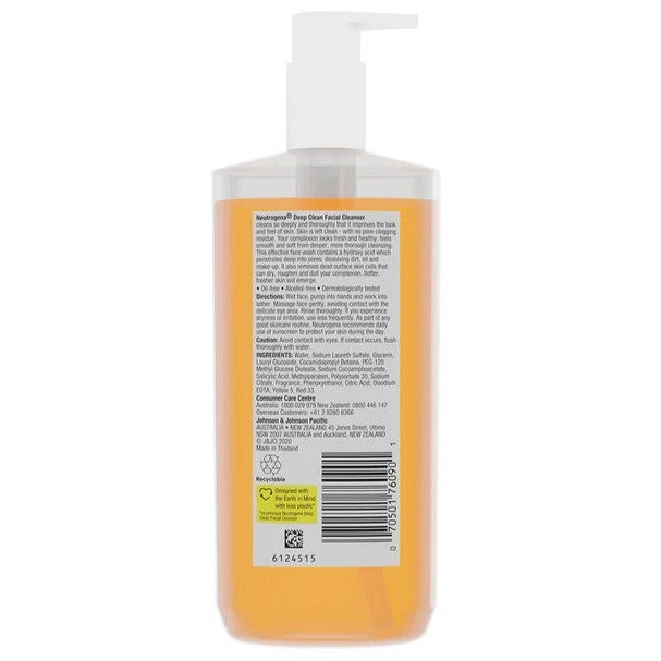 Neutrogena Deep Clean Facial Cleanser 200mL