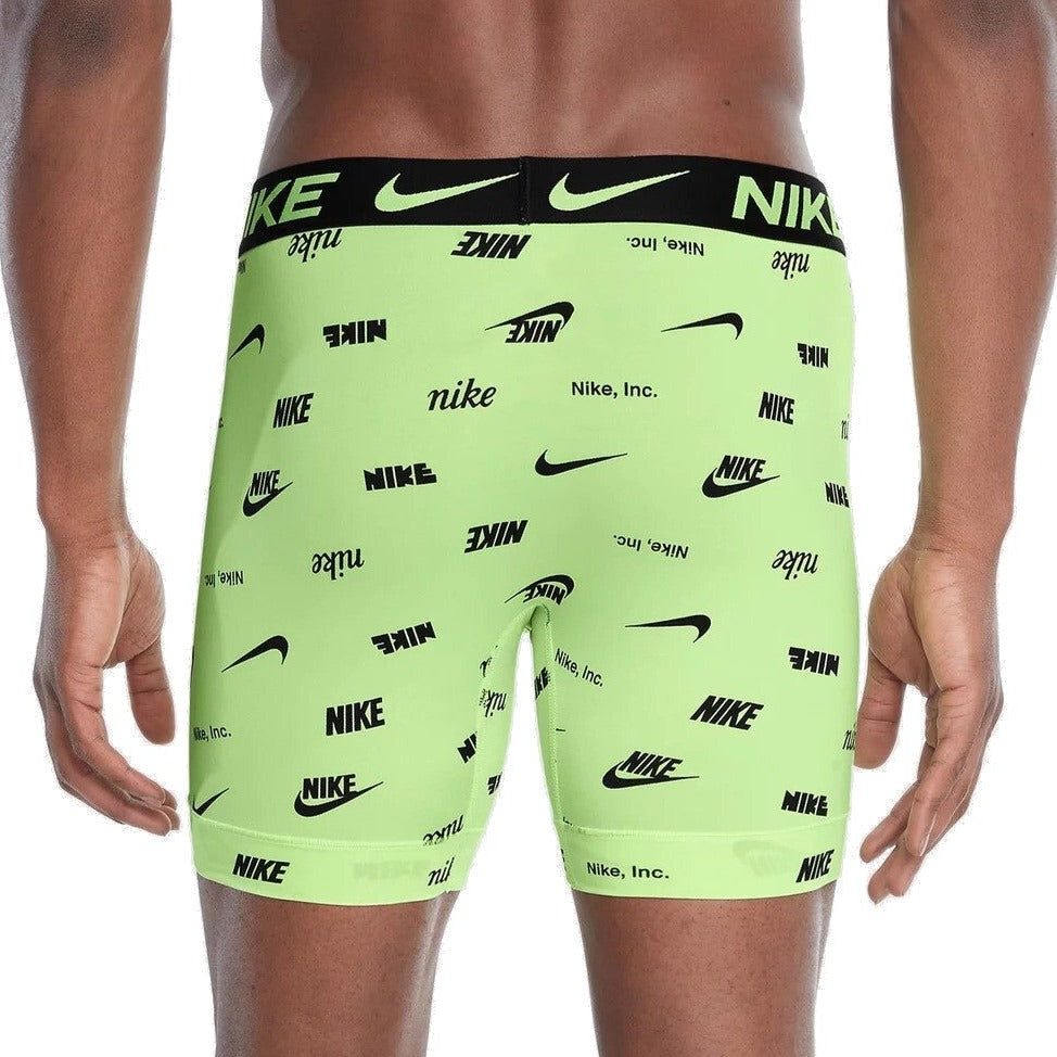 Nike Mens Dri Fit Essential Micro Boxer Brief 3Pk - Logo Print/ Black/ Cool Grey