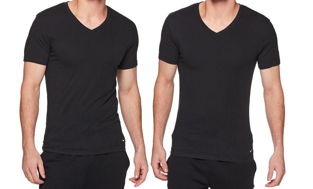 Nike Men's Dri-FIT Essential Cotton Stretch V-Neck Undershirt 2-Pack - Black