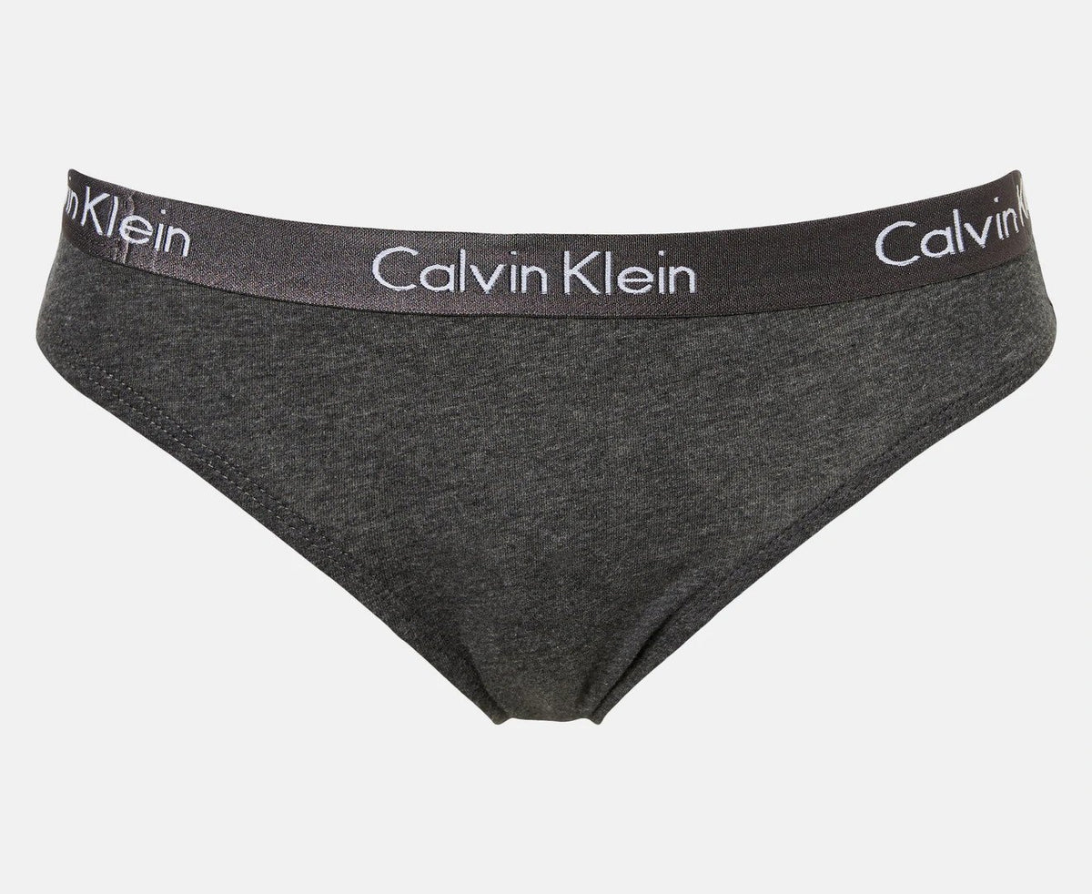 Calvin Klein Women's Motive Cotton Bikini Briefs 3-Pack - Tawny Port/Charcoal Heather/Nymph's Thigh