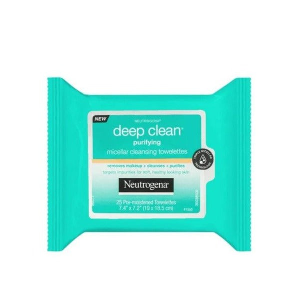 6 x Neutrogena Micellar Cleansing Towelettes Deep Clean Purifying PK25